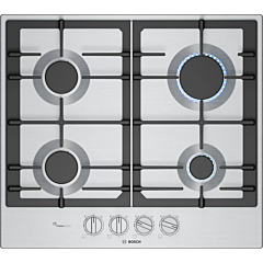 Bosch PCP6A5I90 Brushed steel, 60cm, 4 burners, Optimised FlameSelect