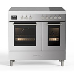 Fratelli 700120 Stainless Steel, 900mm Twin Oven (60/30) Range Cooker with Induction Top in Stainles