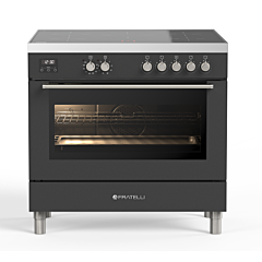 Fratelli 700130 Anthracite/Chro, 900mm Single Maxi Oven Range Cooker with Induction Top in Anthracti