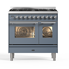 ILVE PD096WE3/BG Blue Grey, Roma 90cmTwin 60 / 30 6 Gas Burners Blue Grey