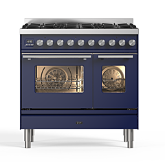 ILVE PD096WE3/MB Midnight Blue, Roma 90cmTwin 60 / 30 6 Gas Burners Midnight Blue