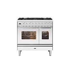 ILVE PD096WE3/SS Stainles Steel, Roma 90Cm Twin Ovens With 6 Burner Gas Hob