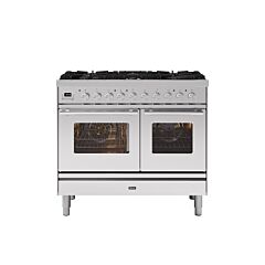 ILVE PD10FWE3/SS Stainless Steel, Roma 100Cm Twin Ovens With 6 Burners And Fry Top
