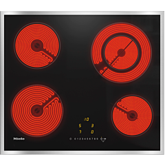 Miele KM6520FR ss Frame, 574mmwide,4zoneceramichobinlcudingonevariozone,EasySelect,Timer,Stop+Go