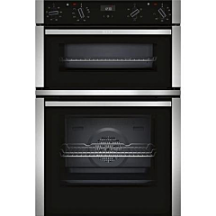 Neff U1ACE2HN0B 59.4cm Built In Electric CircoTherm Double Oven - BLACK/STEEL