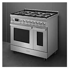 Smeg CPF92GMX Stainless Steel, 90cm Portofino Dual Fuel Range Cooker