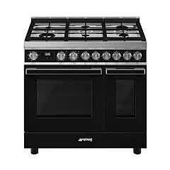 Smeg CPF92IMBL black, 90cm Portofino Electric Range Cooker