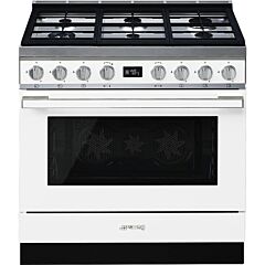 Smeg CPF9GPWH white, 90cm Portofino Dual Fuel Range Cooker White