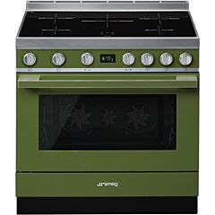 Smeg CPF9IPOG Olive Green, 90cm Portofino Electric Range Cooker Olive Green
