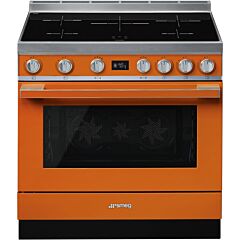 Smeg CPF9IPOR Orange, 90cm Portofino Electric Range Cooker Orange