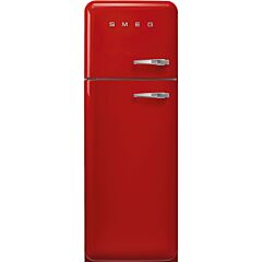 Smeg FAB30LRD5UK red, 60cm 50s Style Left Hand Hinge Freezer over Fridge Red