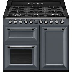 Smeg TR103GR Slate Grey, 100cm Victoria Dual Fuel Range Cooker Slate Grey