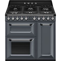 Smeg TR93GR Slate Grey, 90cm Victoria Dual Fuel Range Cooker Slate Grey
