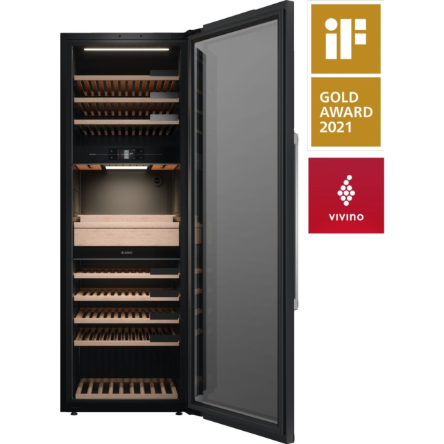 Asko WCN311942G_UK , 192cm, 3 temperature zones, 189 bottle capacity, Full touch TFT full colour dis