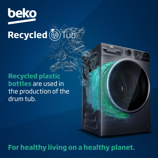 Beko BMN3WT3821W  8kg 1200 Spin RecycledTub Washing Machine - White
