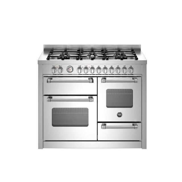 Bertazzoni MAS116L3EXC Stainless Steel, Master 110cm Range Cooker XG Oven Dual Fuel Stainless Steel