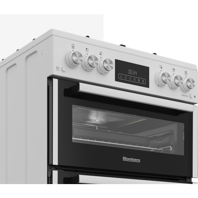 Blomberg GGRN655W  60cm Double Oven Gas Cooker with Gas Hob - White