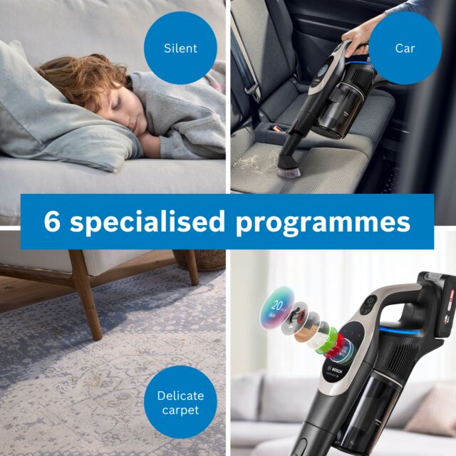Bosch BBS1041GGB Cordless Handstick Vacuum Cleaner - 80 Minutes Runtime - Graphite