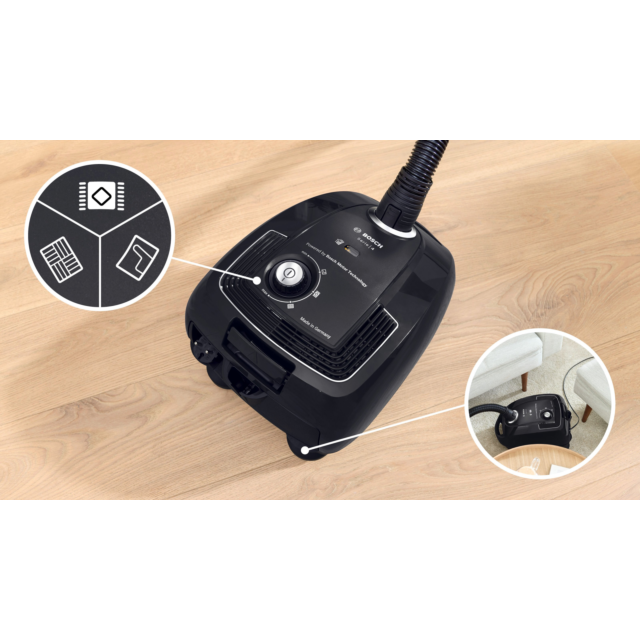 Bosch BGL38BA3GB Serie 4 ProEco 850W Bagged Cylinder Vacuum Cleaner - Black
