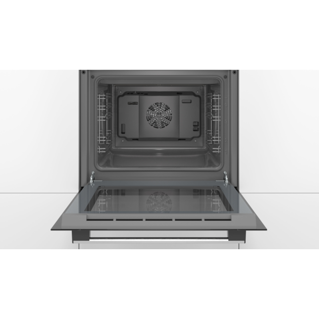 Bosch HHF113BR0B 59.4cm Serie 2 Built In Electric Single Oven with 3D Hot Air - Stainless Steel