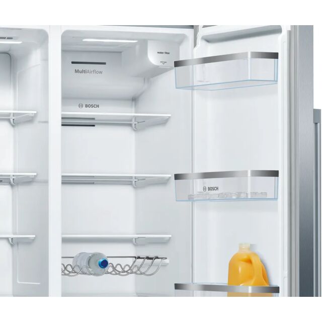 Bosch KAD93AIERG 90cm No Frost American Fridge Freezer - Brushed Steel