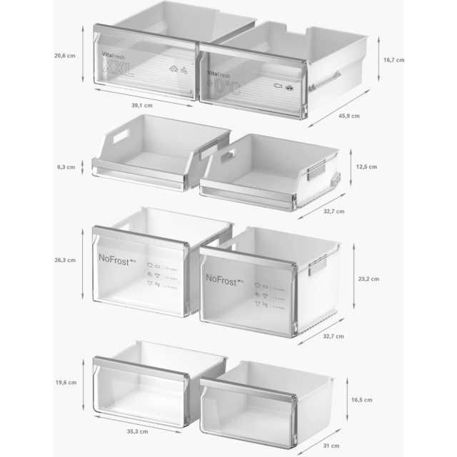 Bosch KFI96APEAG Total No Frost Multi Door Fridge
