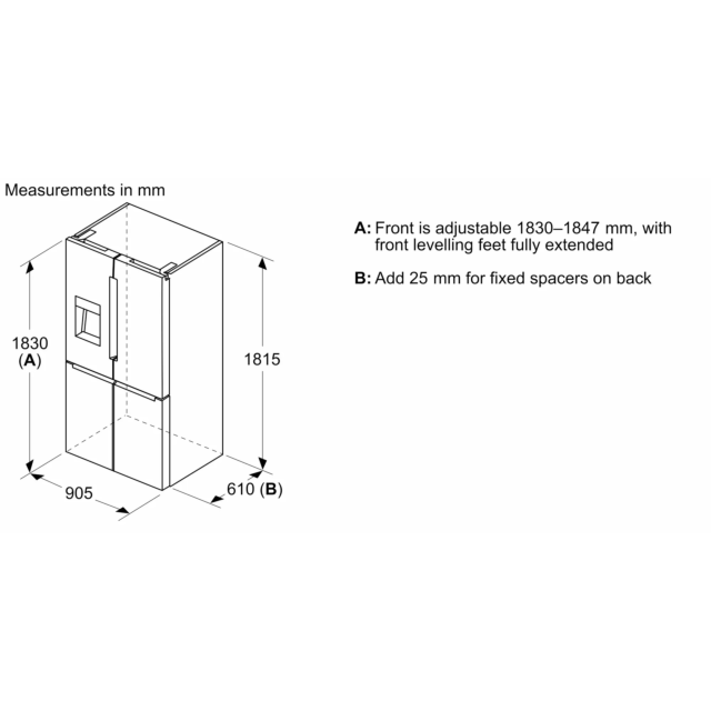 Bosch KFI96APEAG Total No Frost Multi Door Fridge