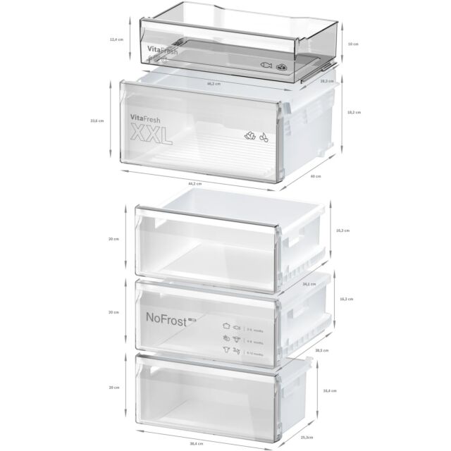 Bosch KGN392LBFG 60cm 70/30  Fridge Freezer - Stainless Steel