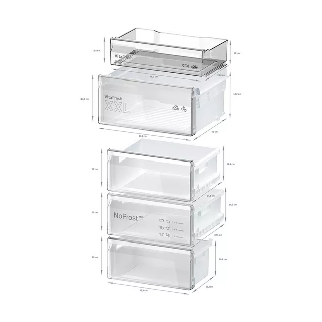 Bosch KGN39OCAFG 60cm 70/30 No Frost Fridge Freezer