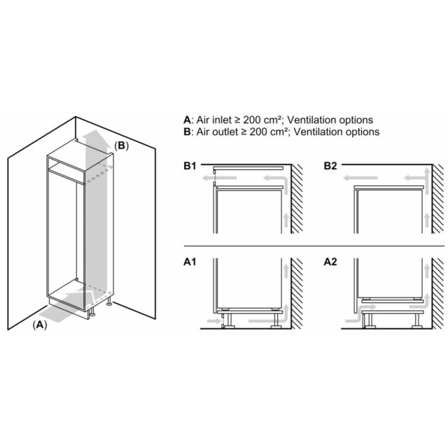 Bosch KIR81ADD0G 55.8cm Built In Tall Larder Fridge