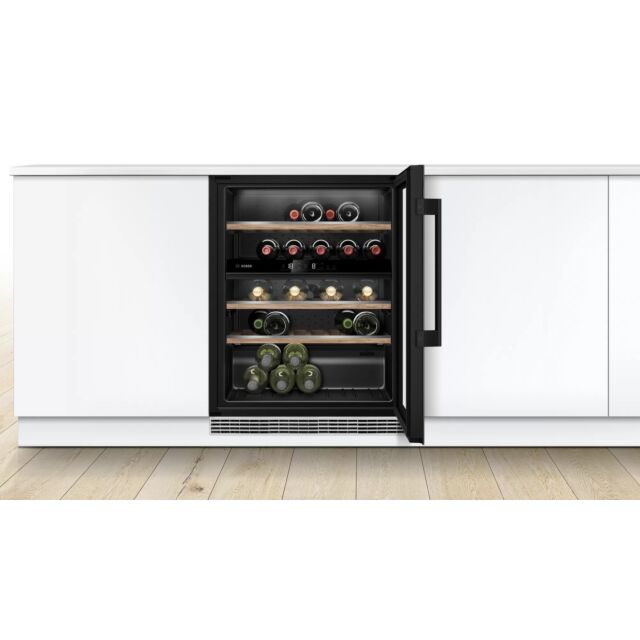 Bosch KUW21AHG0G Series 6 Built-In Wine Cooler with Glass Door - Black