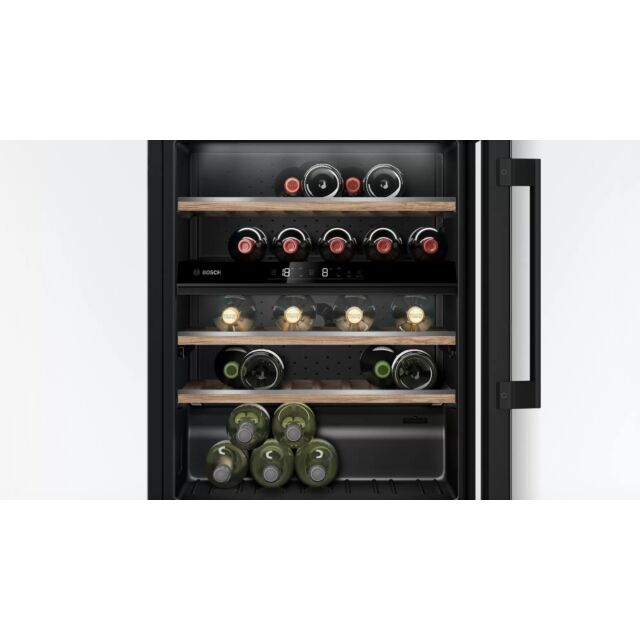 Bosch KUW21AHG0G Series 6 Built-In Wine Cooler with Glass Door - Black