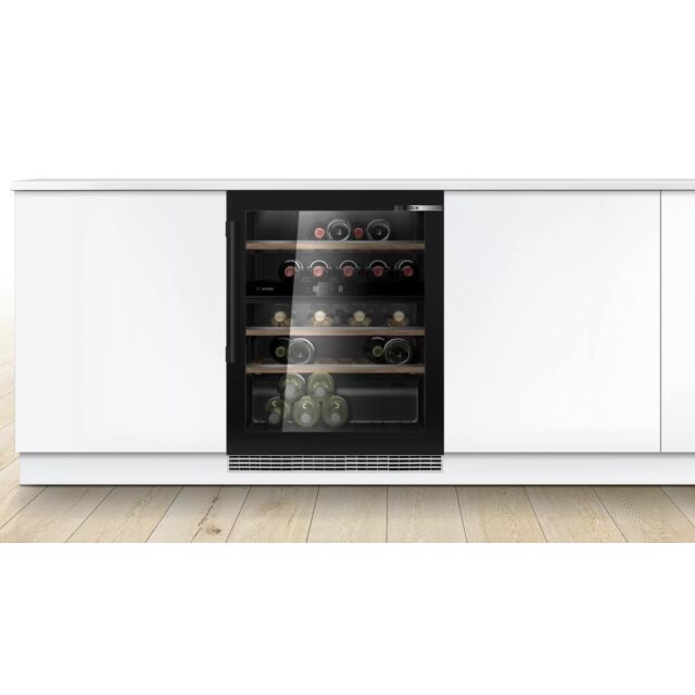 Bosch KUW21AHG0G Series 6 Built-In Wine Cooler with Glass Door - Black