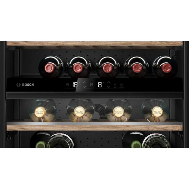 Bosch KUW21AHG0G Series 6 Built-In Wine Cooler with Glass Door - Black