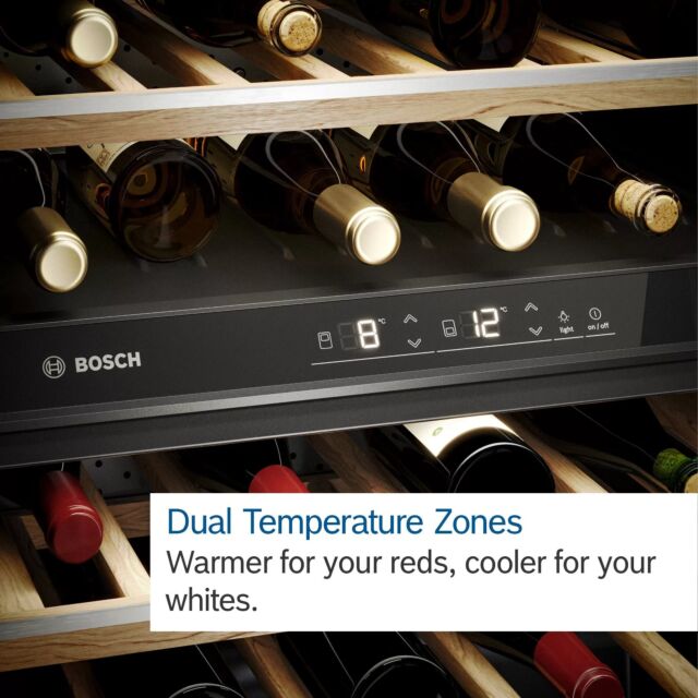 Bosch KUW21AHG0G Series 6 Built-In Wine Cooler with Glass Door - Black