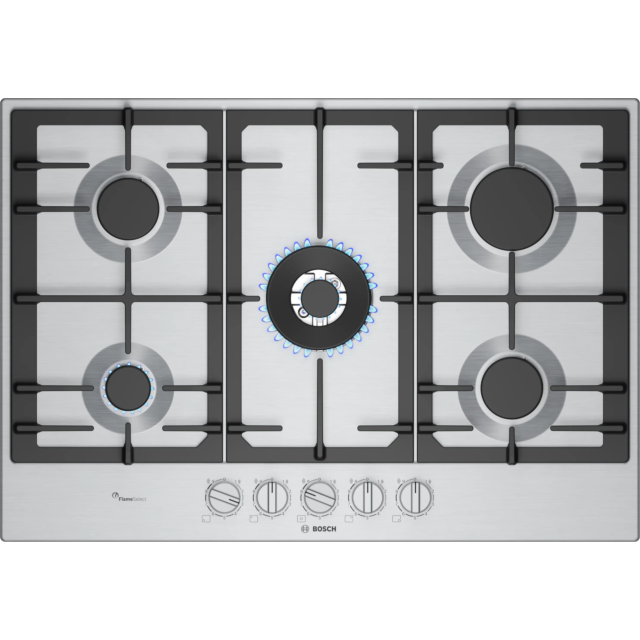 Bosch PCQ7A5I90 Stainless Steel 75cm Gas Hob