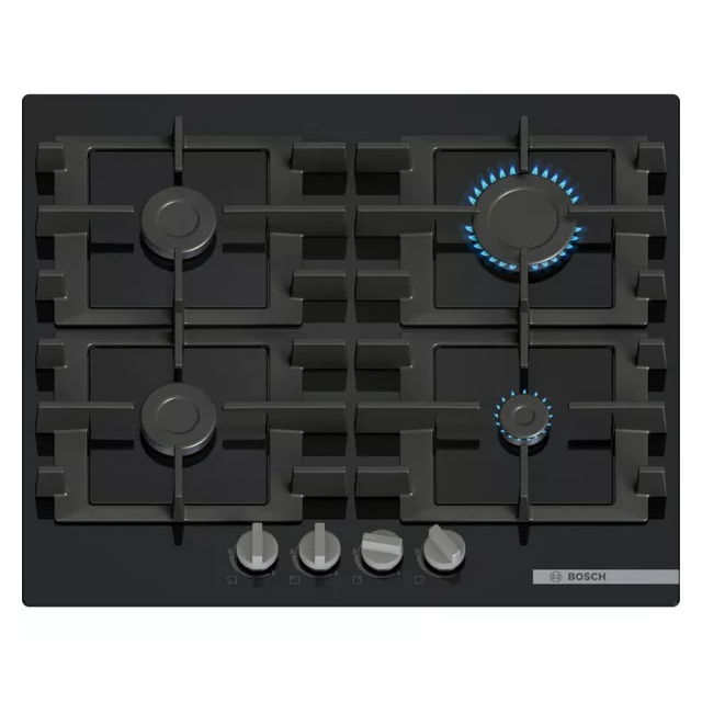 Bosch PNP6B6K40 60cm Black Gas Hob with 4 Burners