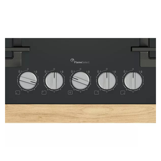 Bosch PPQ7A6I40 75cm Black Gas Hob with 5 Burners