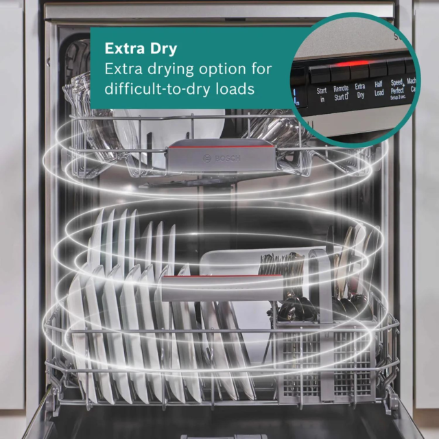 Bosch SMS4EKI06G Brushed Steel Dishwasher with Anti-Fingerprint Finish