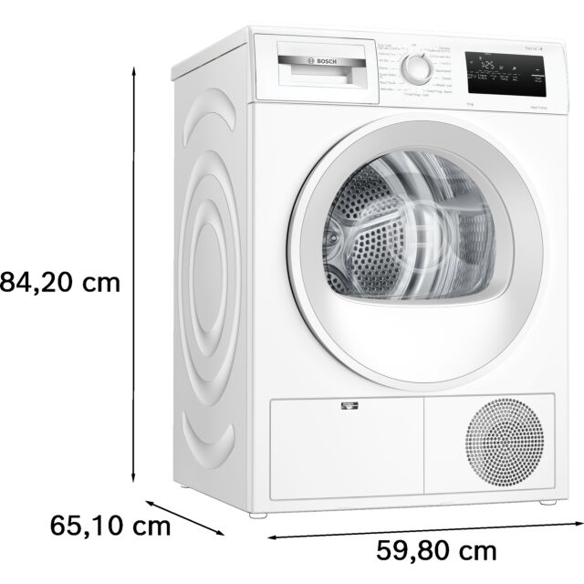 Bosch WTH85225GB 8kg Heat Pump Tumble Dryer - White