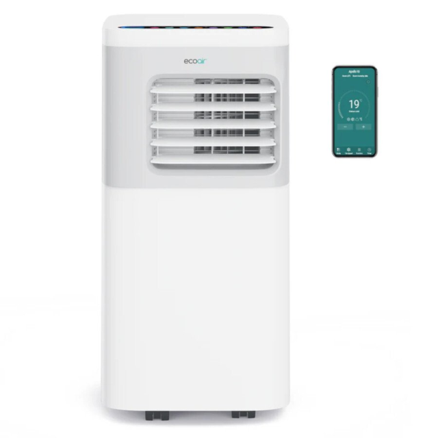 EcoAir APOLLO 10K White, 10,000 Btu, Window Kit, Remote Control, Smart Wi-Fi Connectivity, Cooling, 