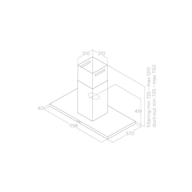 Elica THIN-ISLAND Island hood Stainless steel
