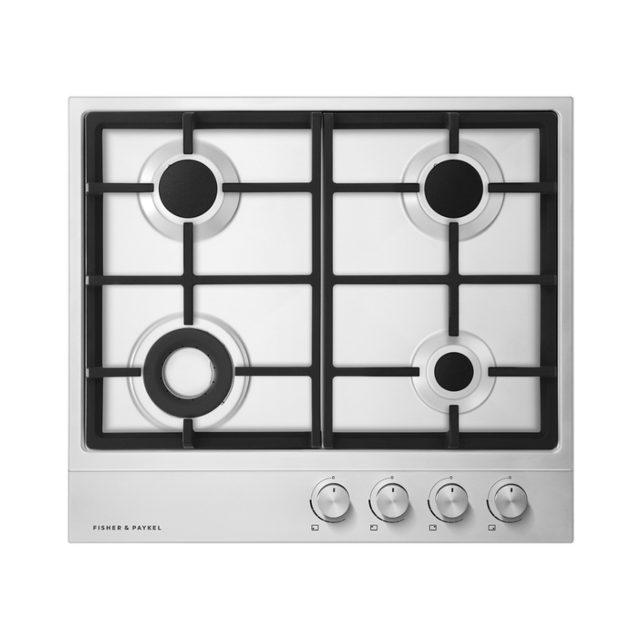 Fisher & Paykel 60cm Gas Hob with 4 Burners in Steel
