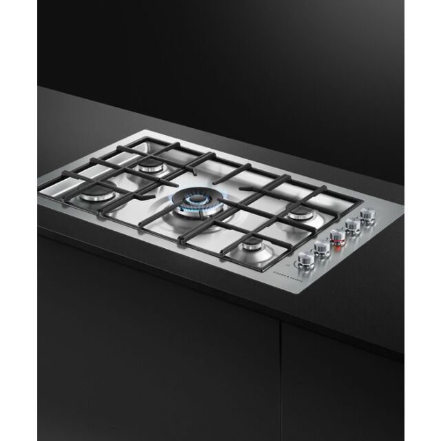 Fisher And Paykel CG905DWNGFCX3 Stainless Steel, 81382 900mm Wide Gas on Steel (Flush Fit Burner Tra