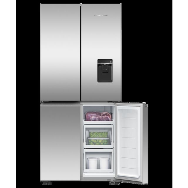 F&P RF500QNUX1 79cm Quad Door Frost Free Fridge Freezer - Stainless Steel