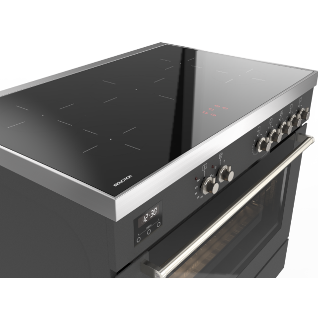 Fratelli 700130 Anthracite/Chro, 900mm Single Maxi Oven Range Cooker with Induction Top in Anthracti