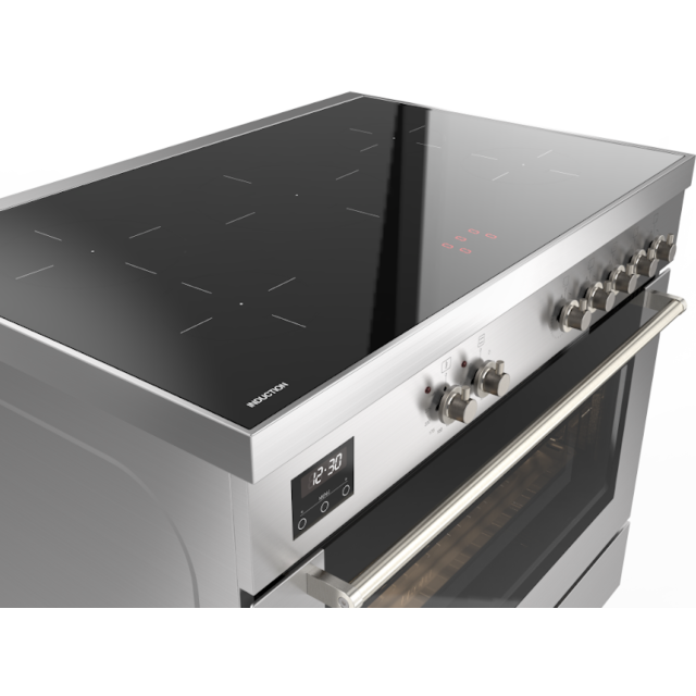 Fratelli 700140 Stainless Steel, 900mm Single Maxi Oven Range Cooker with Induction Top in Stainless