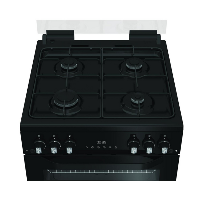 Hotpoint HDG6GDCB1 60cm Double Oven Gas Cooker Black