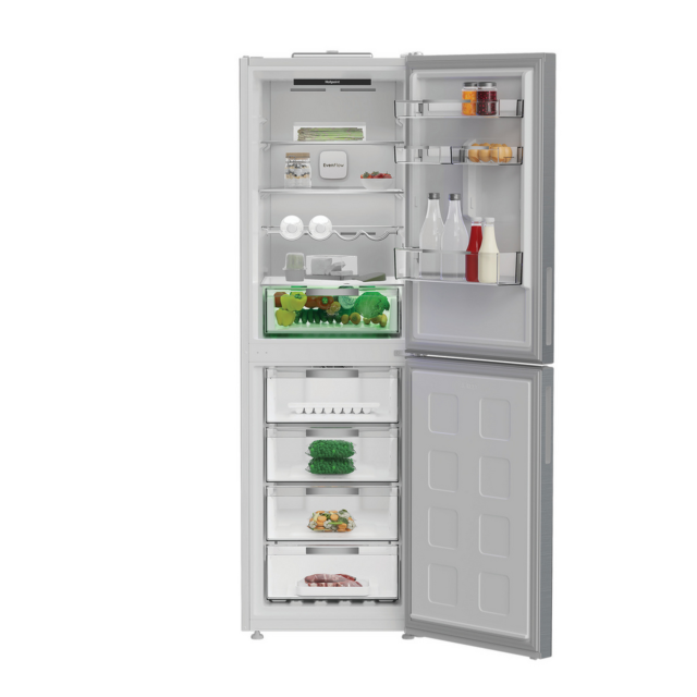 Hotpoint 66.1cm Dual No Frost Fridge Freezer Pet Inox