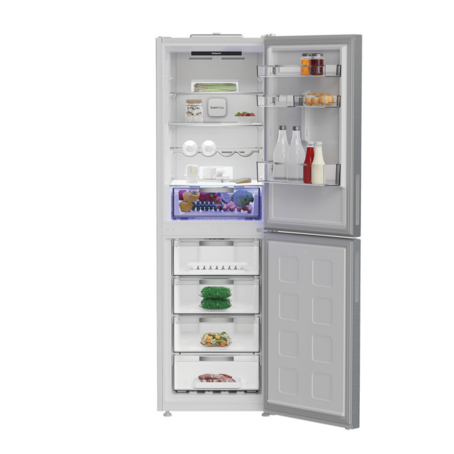 Hotpoint 66.1cm Dual No Frost Fridge Freezer Pet Inox
